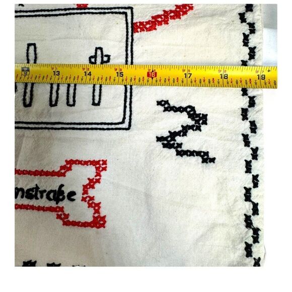 Gute Fahrt German Embroidered Pillowcase Traffic Signs & Good Trip 19” X 13” SEE - Picture 3 of 7